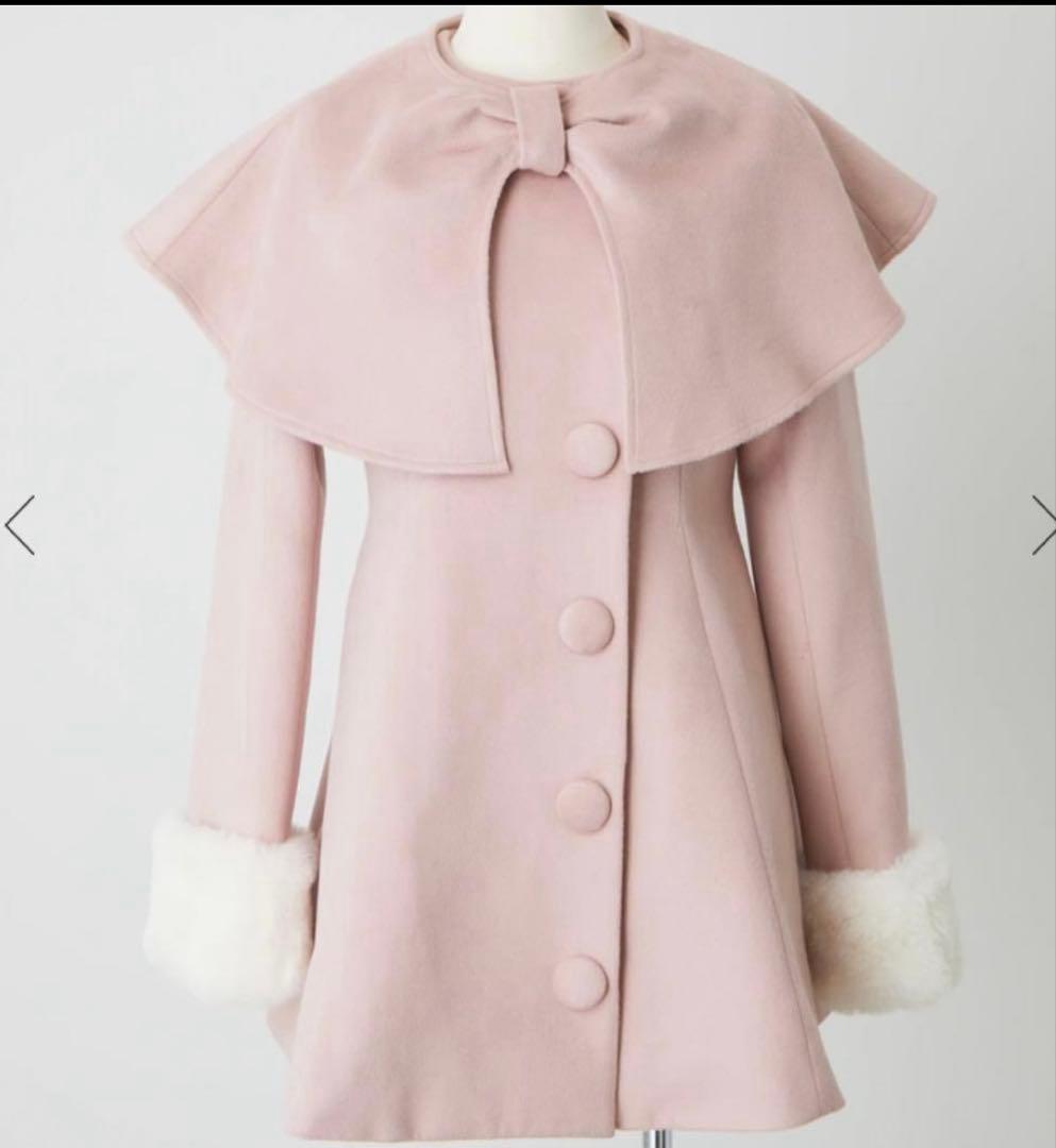 Me roir リボンドーリーケープコート ピンク
