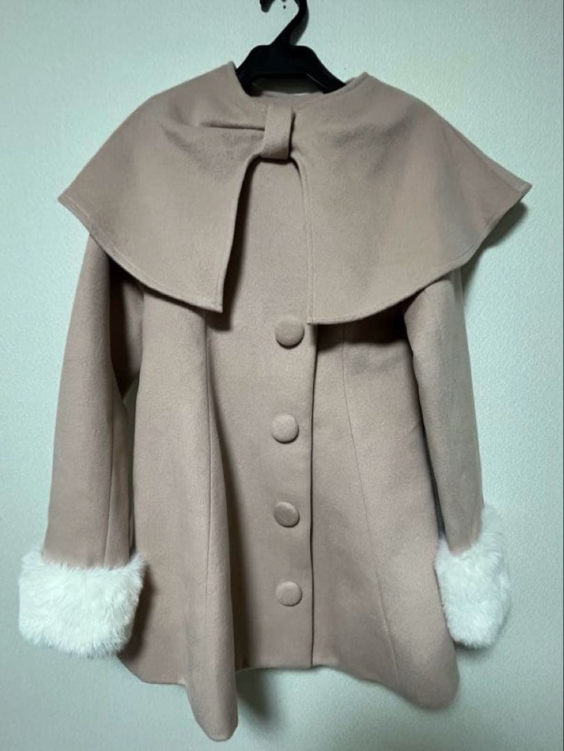 Me roir リボンドーリーケープコート ピンク