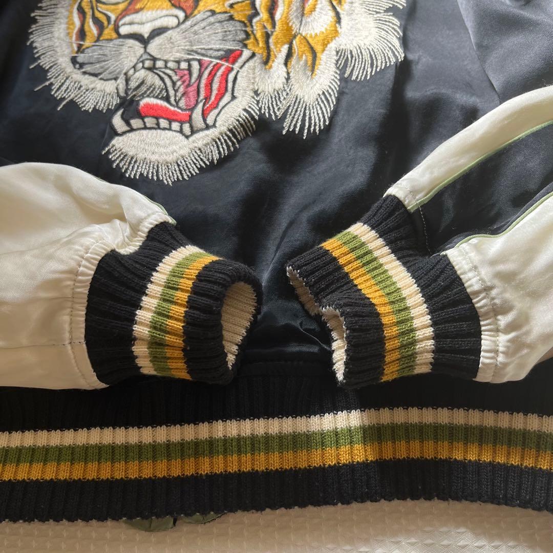 【希少】スカジャン　The Flat Head フラットヘッド 虎　龍　黒　S