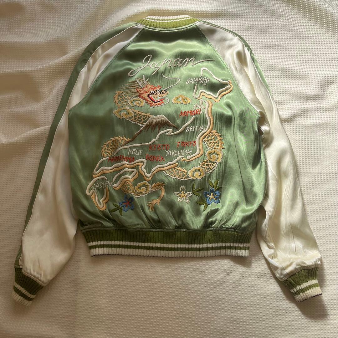 【希少】スカジャン　The Flat Head フラットヘッド 虎　龍　黒　S