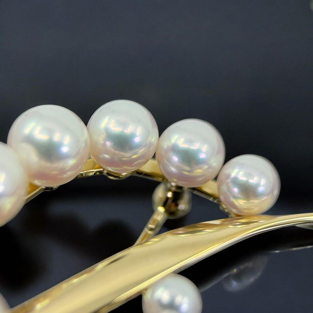 【未使用保管品】ミキモト K18 アコヤ　本真珠　パール　ブローチ