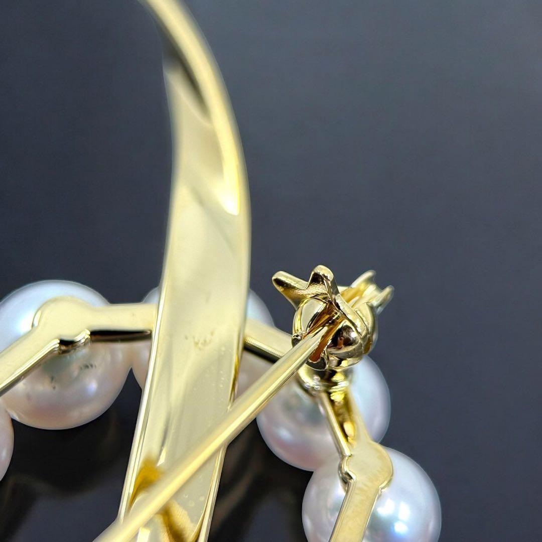 【未使用保管品】ミキモト K18 アコヤ　本真珠　パール　ブローチ