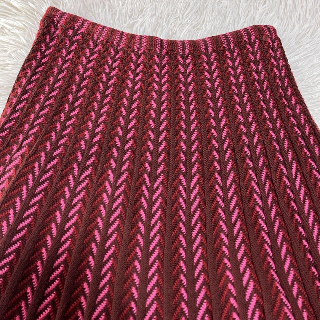 【美品】molli フランス製 ウール100％ ニットスカート M エレガント