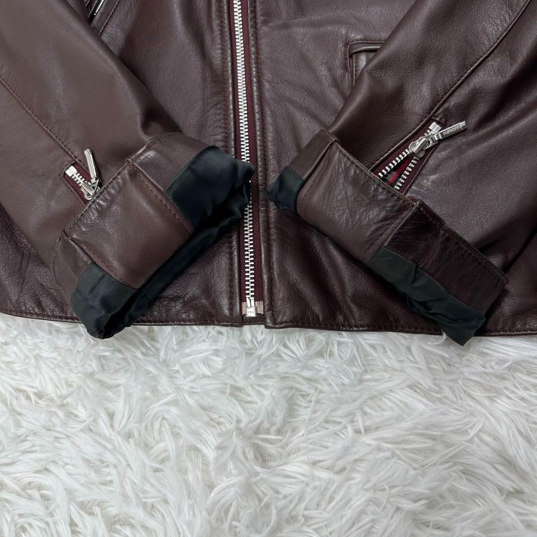 バーバリーブラックレーベル✨ダブルライダースジャケット 牛革 Lサイズ