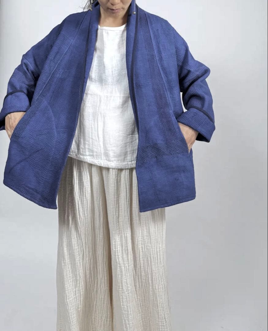 vintage 藍染め カンタ　羽織りジャケット　usaatomittan 刺子