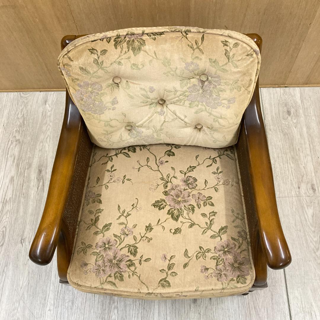 【カリモク】オールド　コロニアル アームチェア　1人掛けソファ 椅子 ①