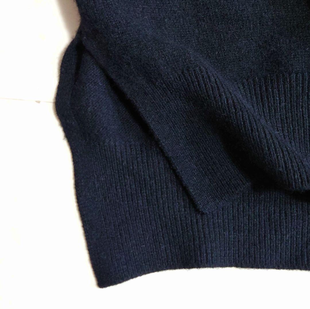 美品♪ エンフォルド カシミヤ 羊毛 サイドスリット ニット ブラック