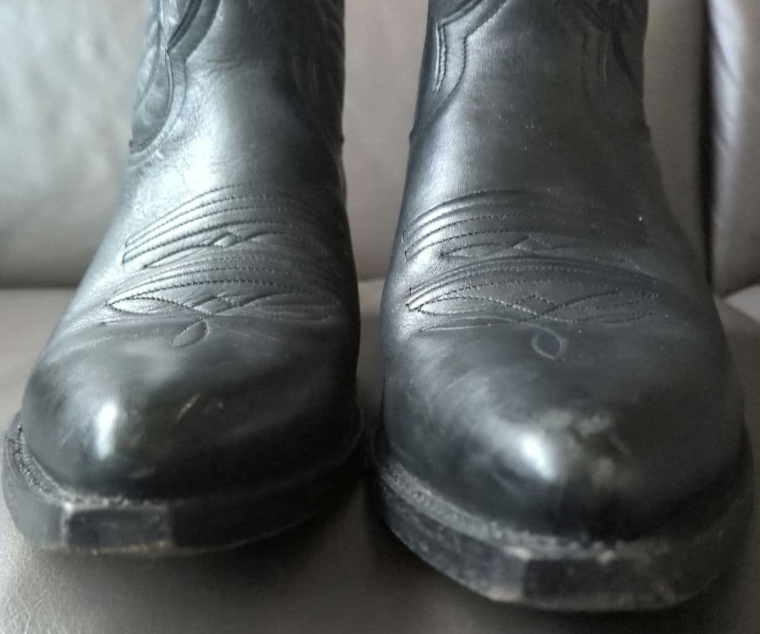 ウエスタンブーツ ブラック ポインテッドトゥ38