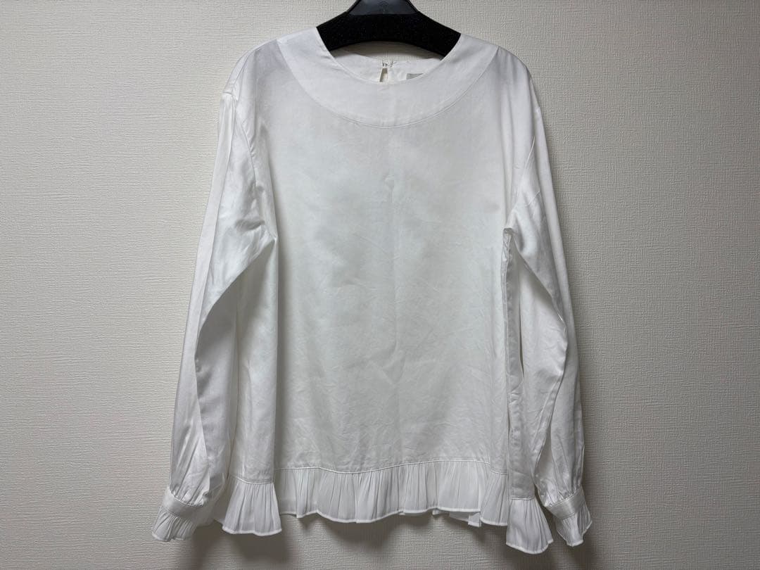 TUMUGUツムグコットンサテン プルオーバー ブラウス フォーマル フリル