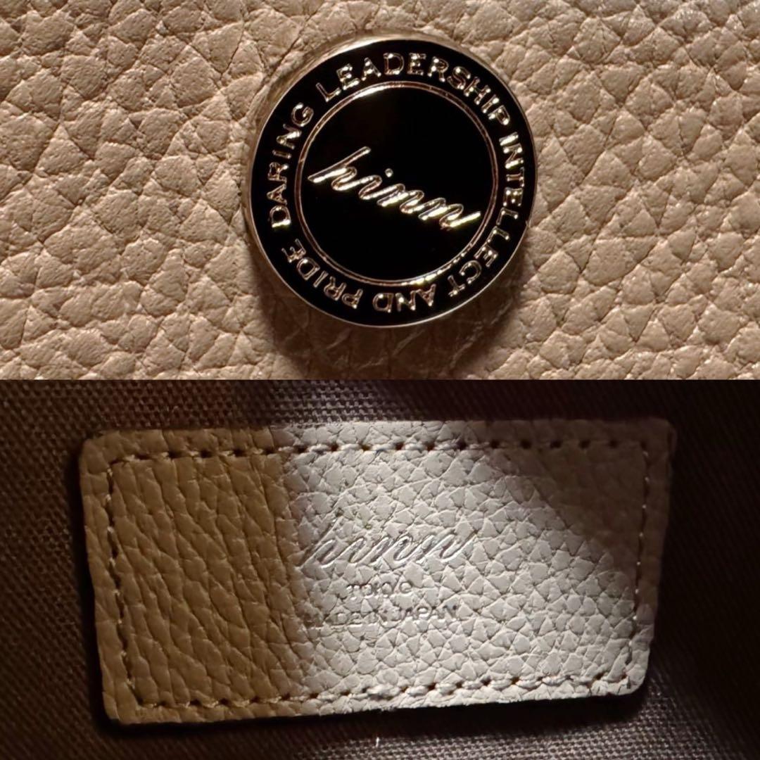 極美品 hinn ヒン トートバッグ シボ革 レザー グレー 大容量 A4○