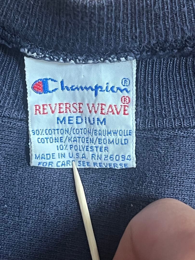 90s チャンピオンリバースウィーブ フェードネイビー 目あり　usa製