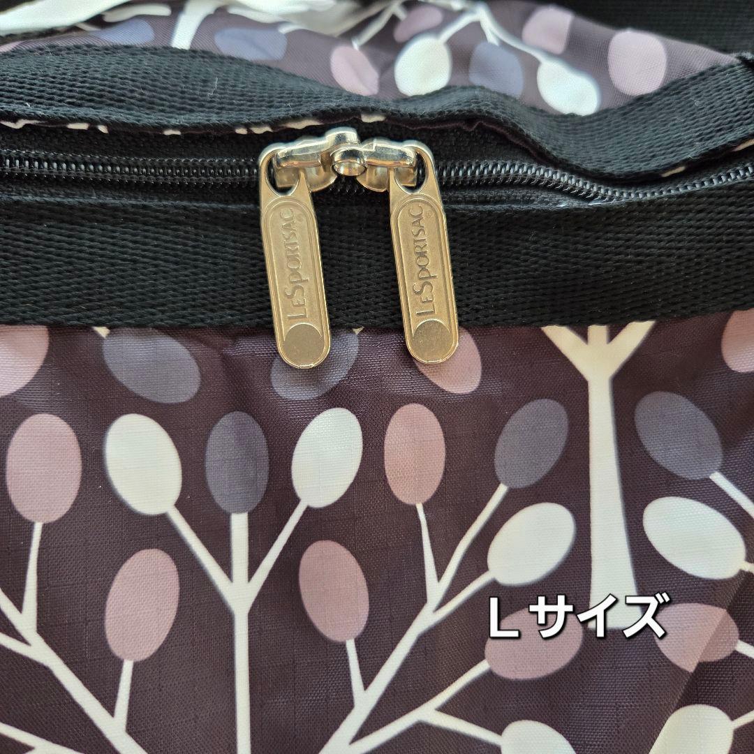 【新品タグ付】レスポートサック　北欧風　植物　木　ボストンバック　M　Ｌ　黒