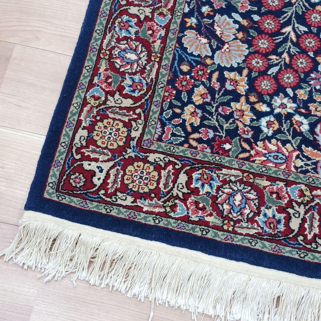 Y3136 トルコ ヘレケ絨毯 ウール 手織 ヘレケサイン 120×93㎝