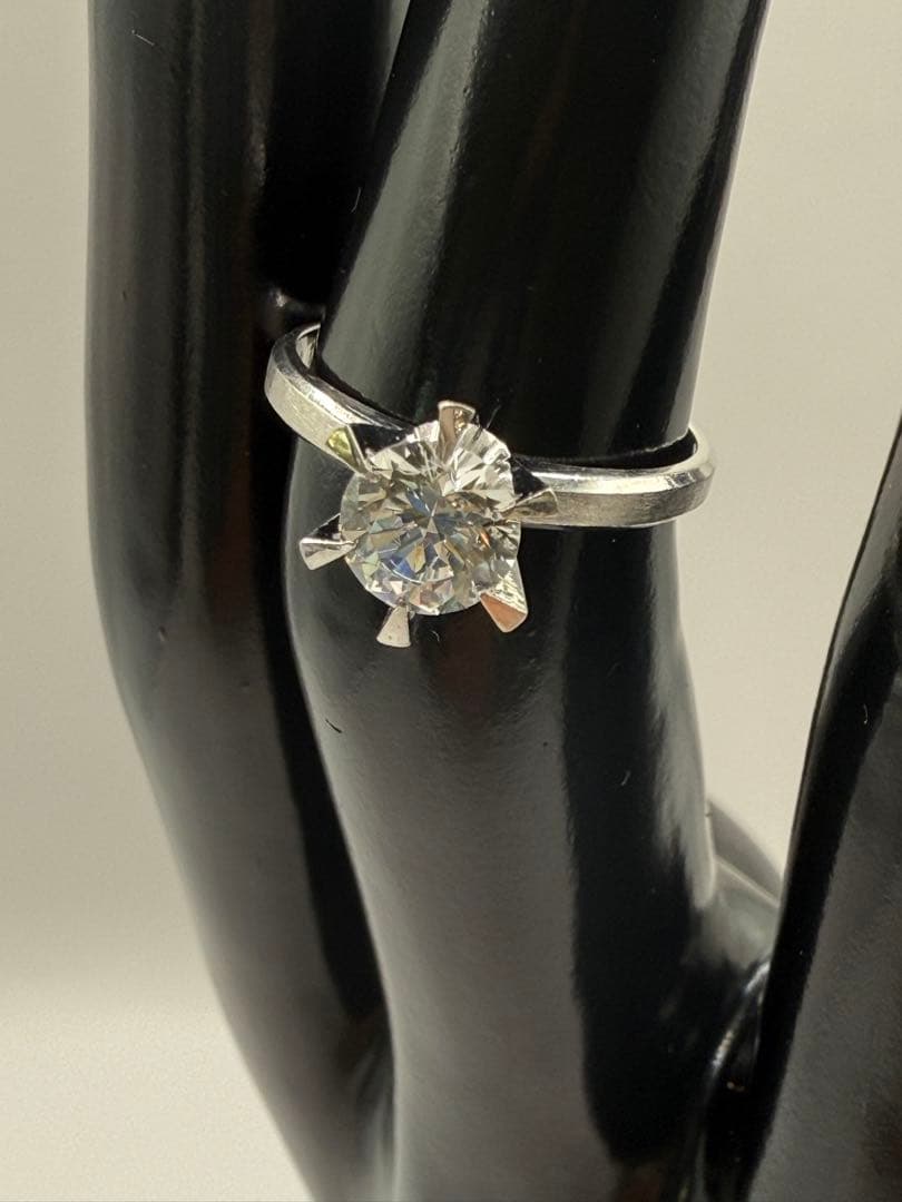 Pt900 プラチナ ジルコニア リング 超音波洗浄器洗浄済み