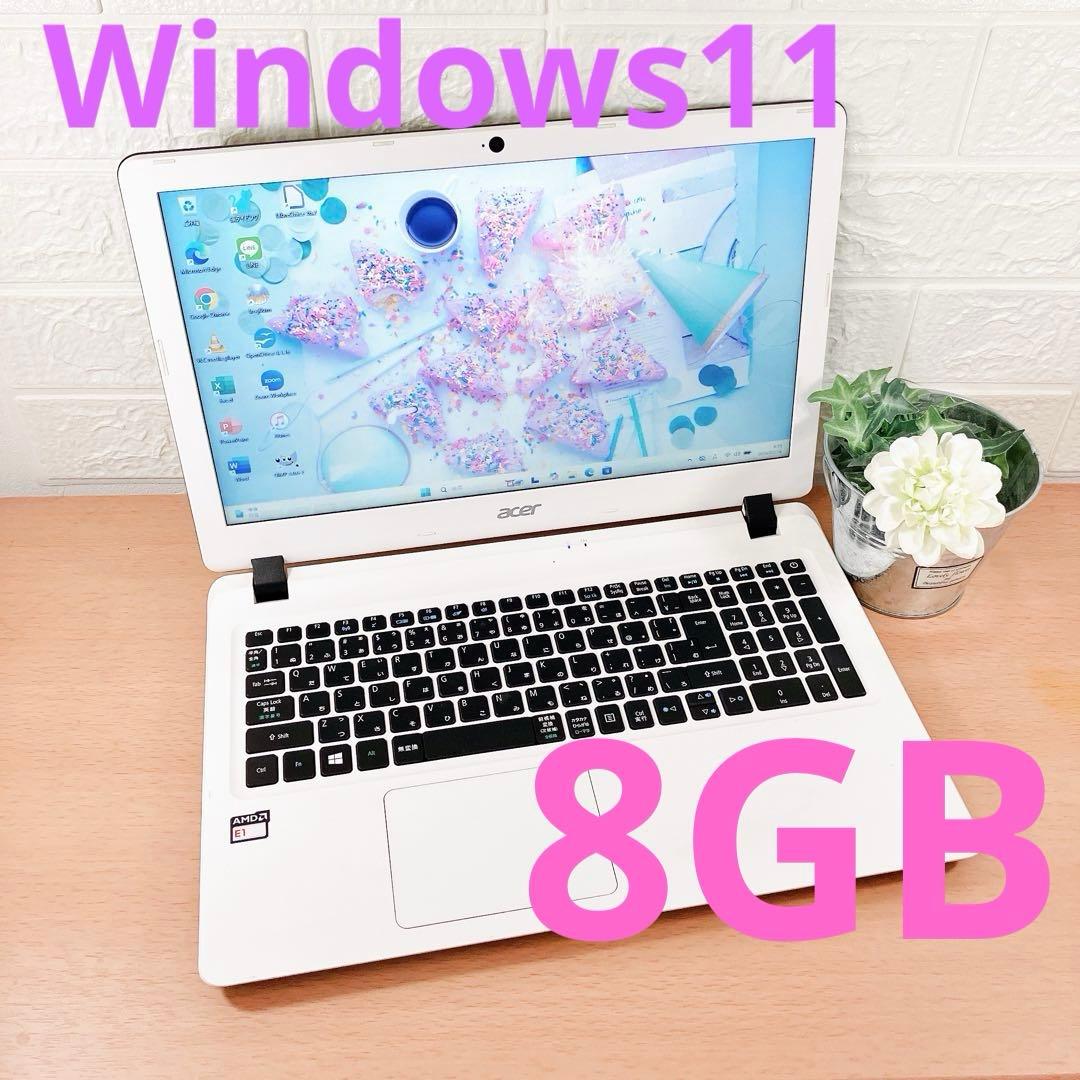 Windows11✨メモリ8GBでサクサク☘️カメラ付すぐ使えるノートパソコン