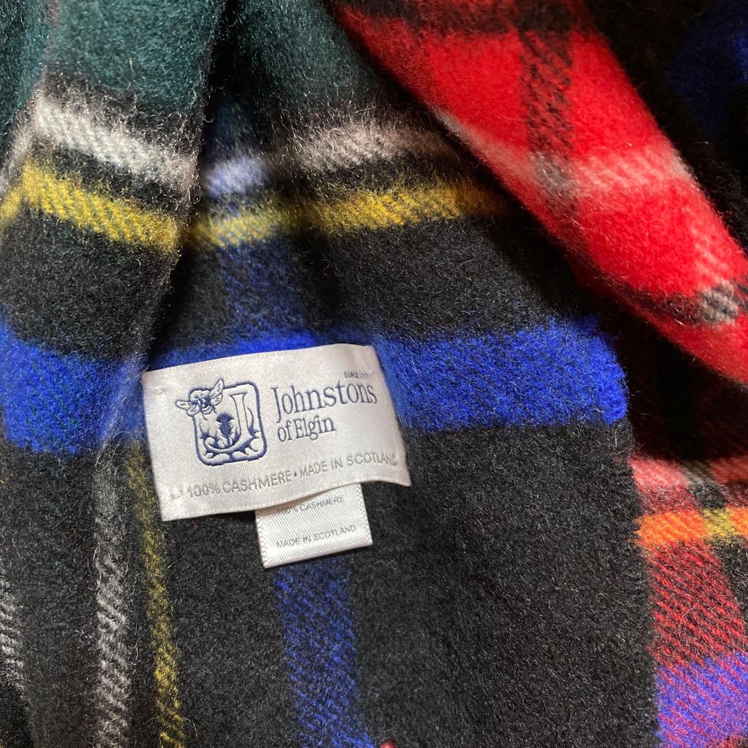 も*こ様 ジョンストンズ オブ エルガン カシミヤ 大判マフラー ショール チェ
