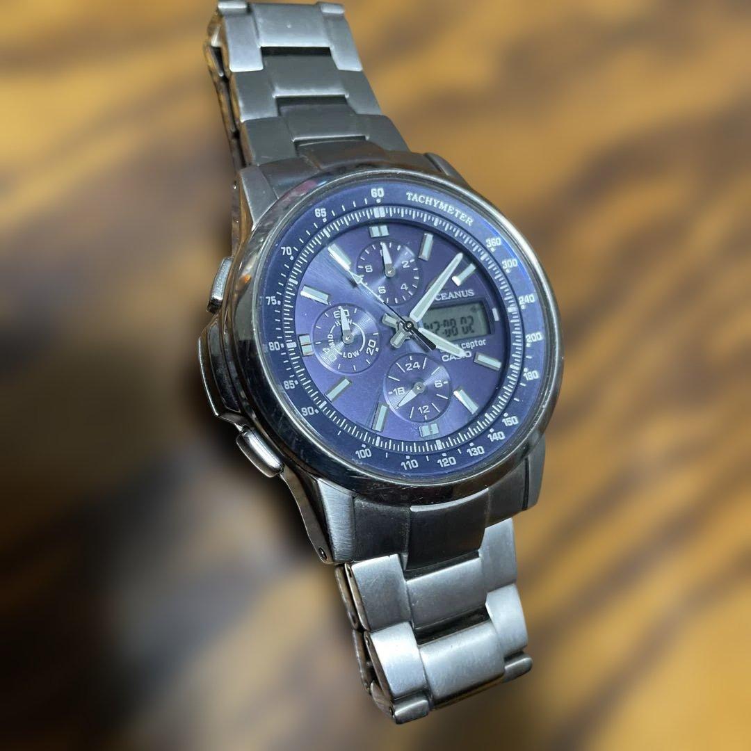 【稼働品】CASIO Oceanus クロノグラフ ソーラー電池