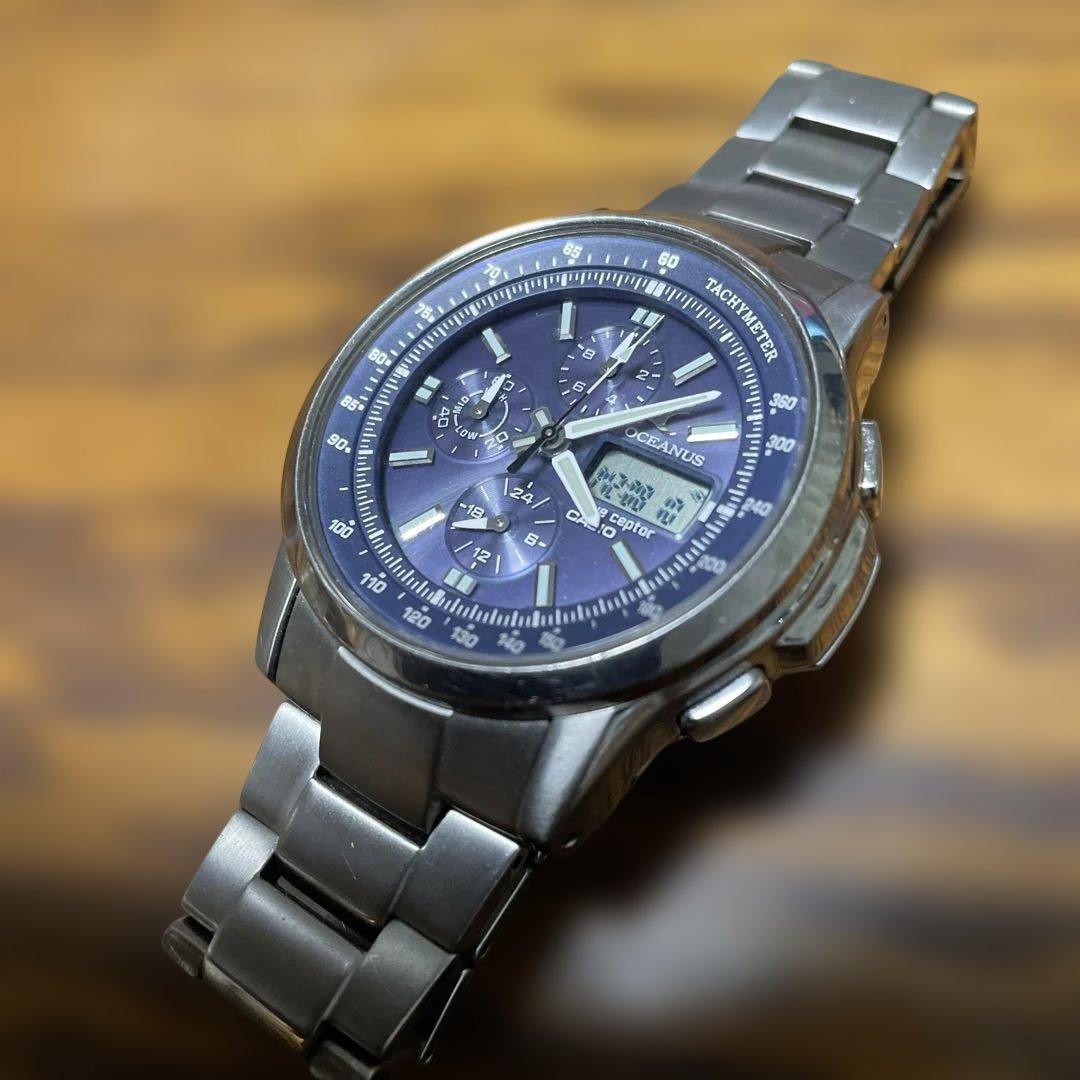 【稼働品】CASIO Oceanus クロノグラフ ソーラー電池