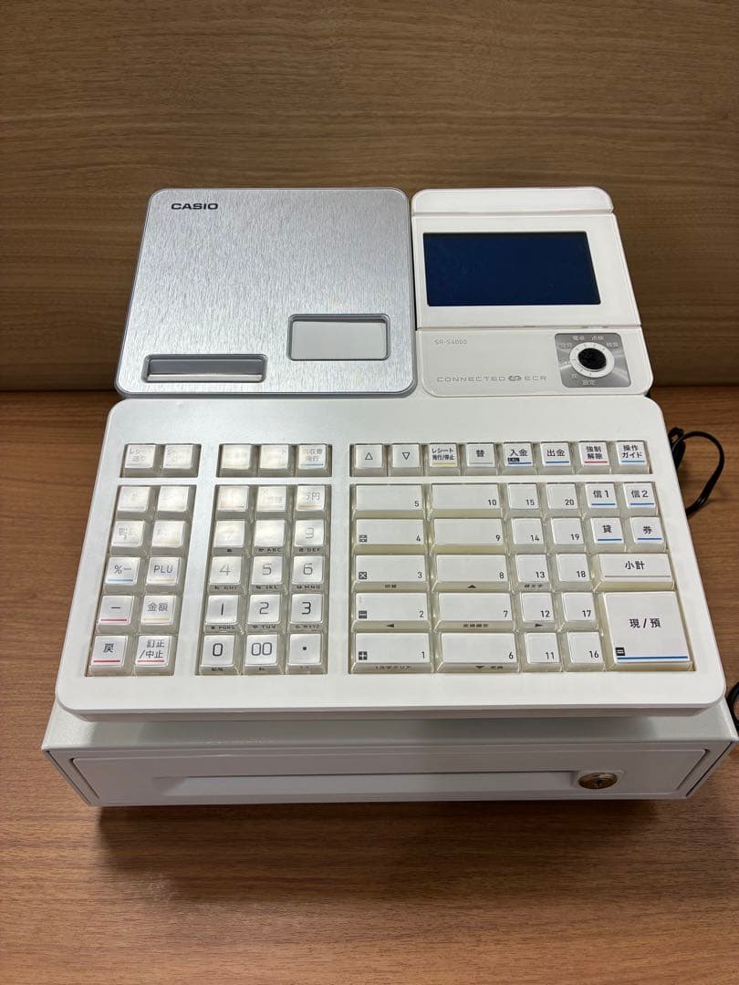 CASIO レジスター ホワイト 鍵付き　動作確認済　初期化済