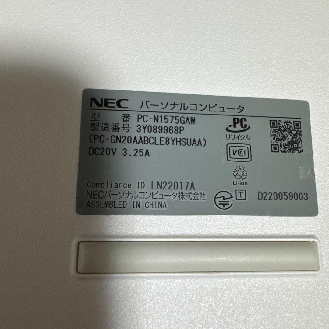 NEC PC-N1575/GAW中古美品