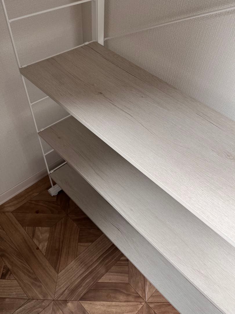 ニトリ　突っ張り壁面収納Nポルダ幅80cm ホワイトウォッシュ