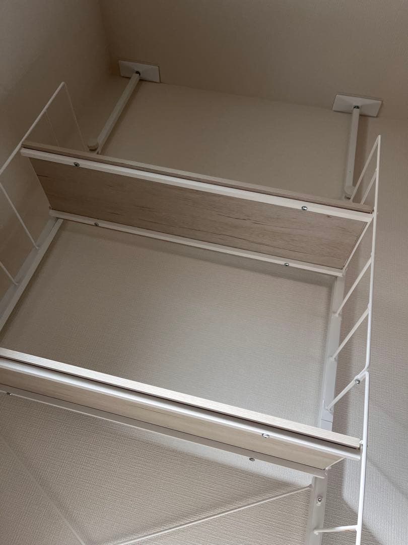 ニトリ　突っ張り壁面収納Nポルダ幅80cm ホワイトウォッシュ