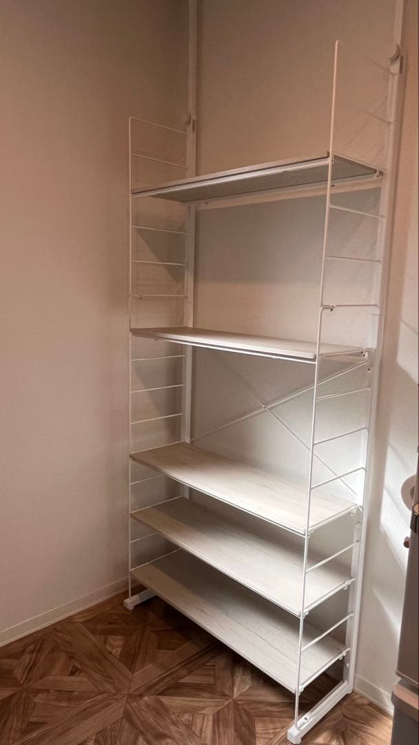 ニトリ　突っ張り壁面収納Nポルダ幅80cm ホワイトウォッシュ