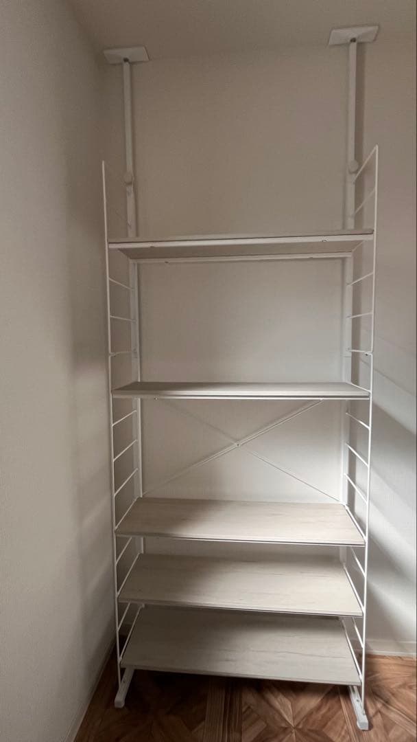 ニトリ　突っ張り壁面収納Nポルダ幅80cm ホワイトウォッシュ