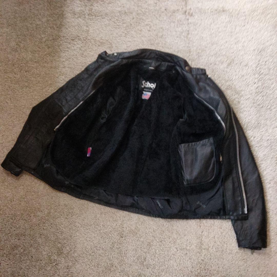 Schott ショット レザーシングルライダースジャケット 36　ライナー付き