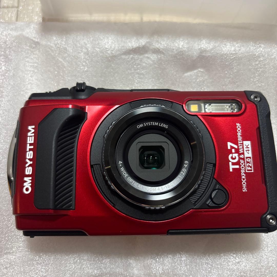 OM SYSTEM TG-7 レッド コンパクトデジタルカメラ　SDカード付き