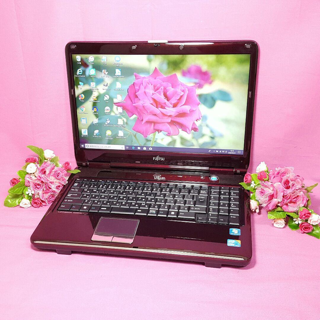 ワインレッド✿BIBLO✿新Win10✨CORE-i3✨大容量HDD✨メモリ4G