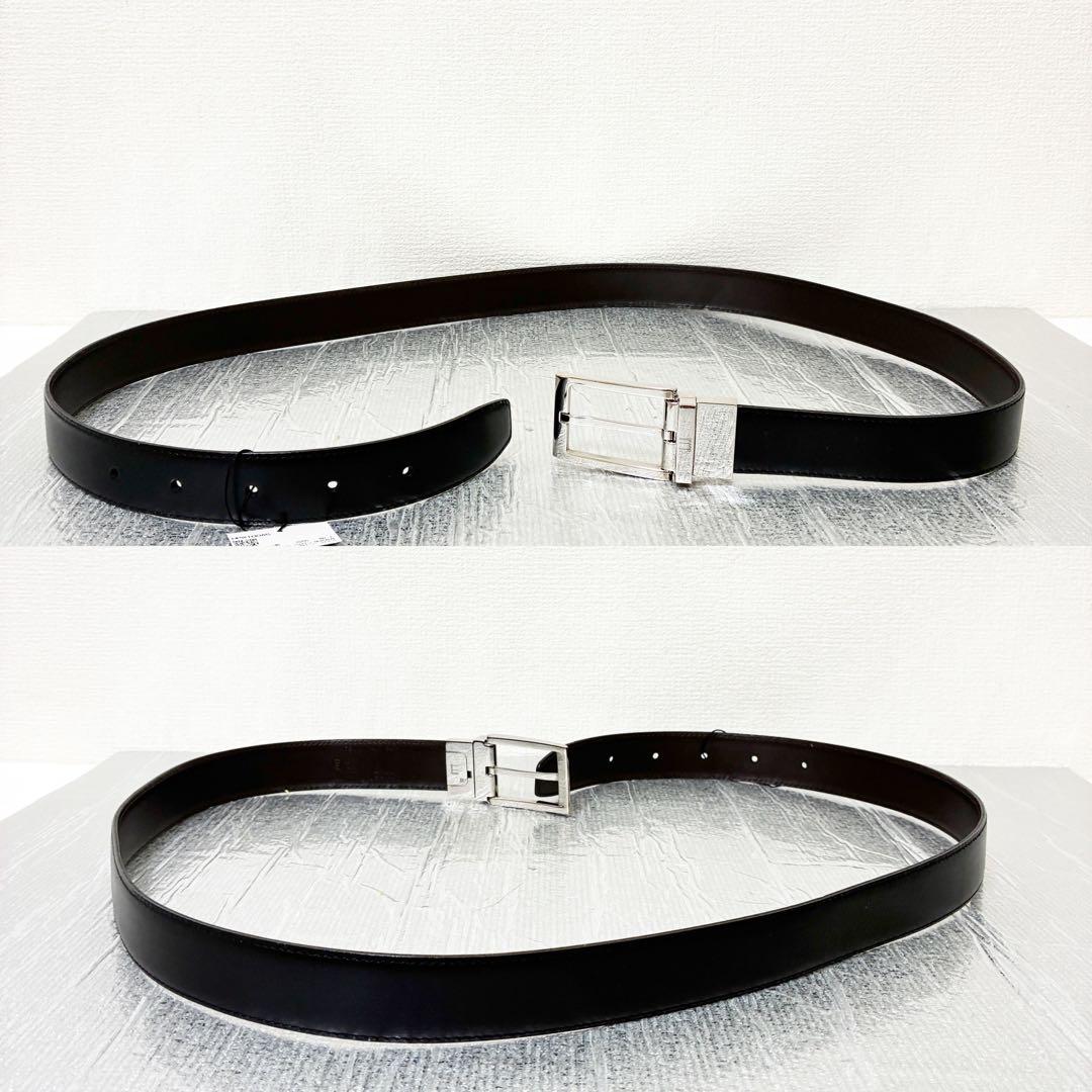 極美品　dunhill ダンヒル　ベルト　回転式リバーシブル　黒　ダークブラウン