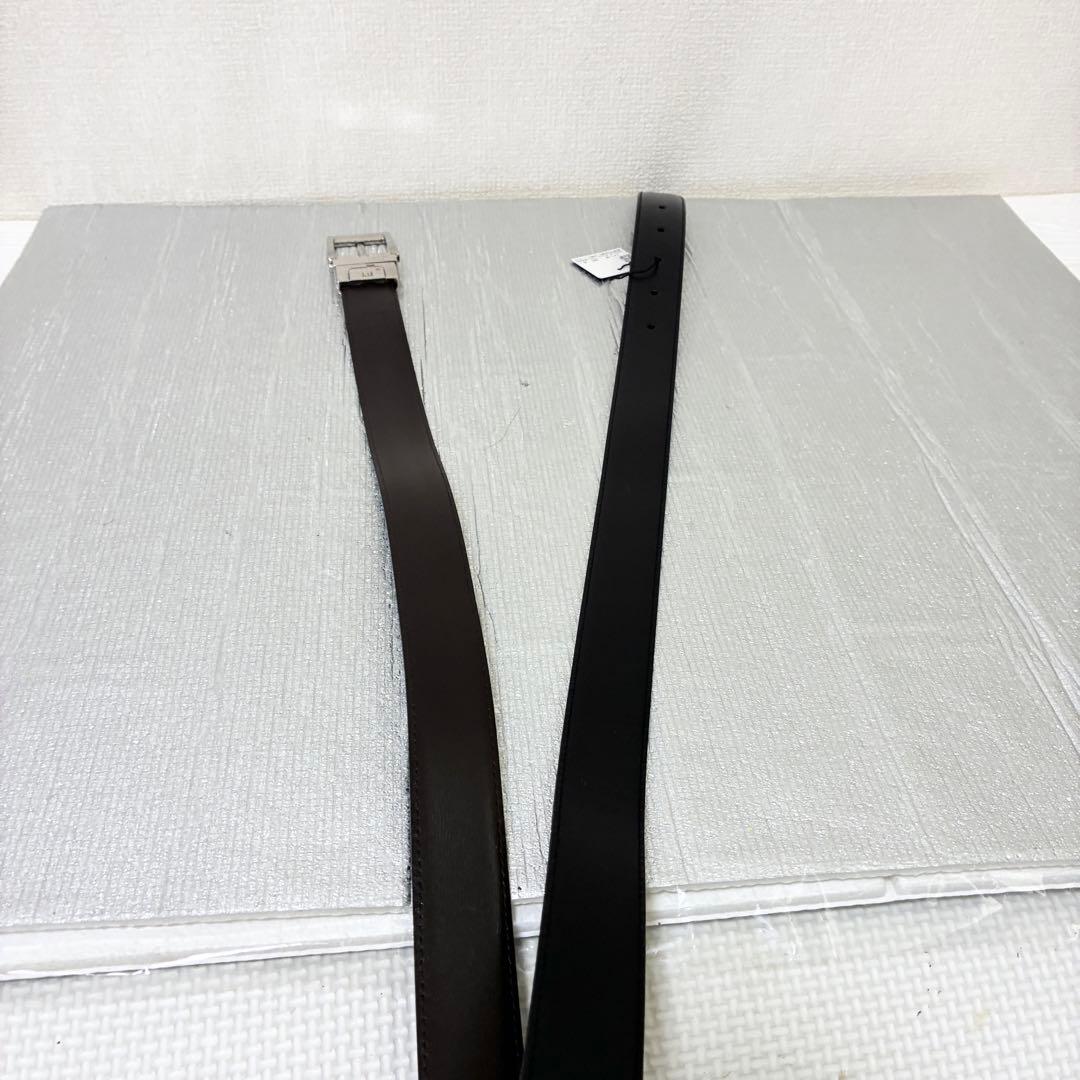 極美品　dunhill ダンヒル　ベルト　回転式リバーシブル　黒　ダークブラウン