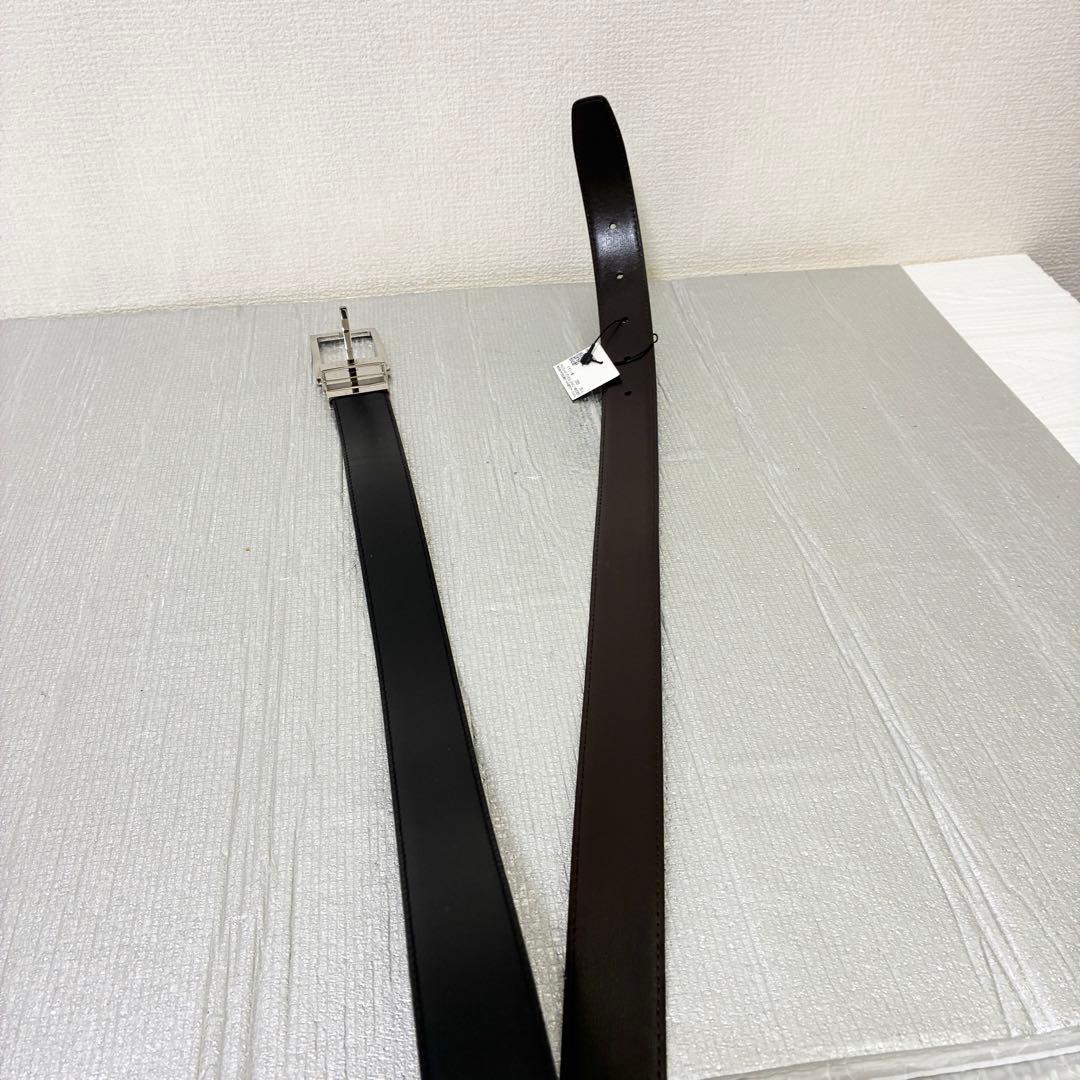 極美品　dunhill ダンヒル　ベルト　回転式リバーシブル　黒　ダークブラウン