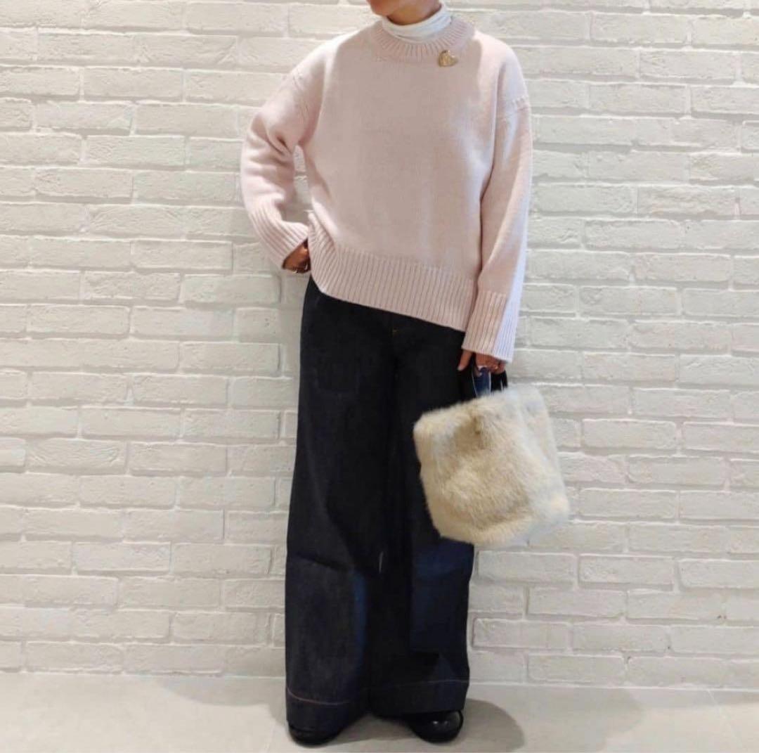 GALERIE VIE ファインウール クルーネックプルオーバー ニット ピンク