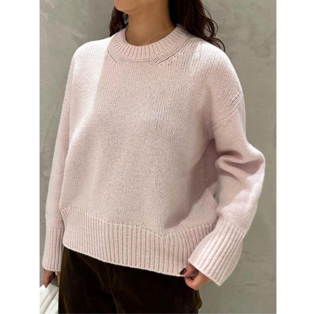GALERIE VIE ファインウール クルーネックプルオーバー ニット ピンク