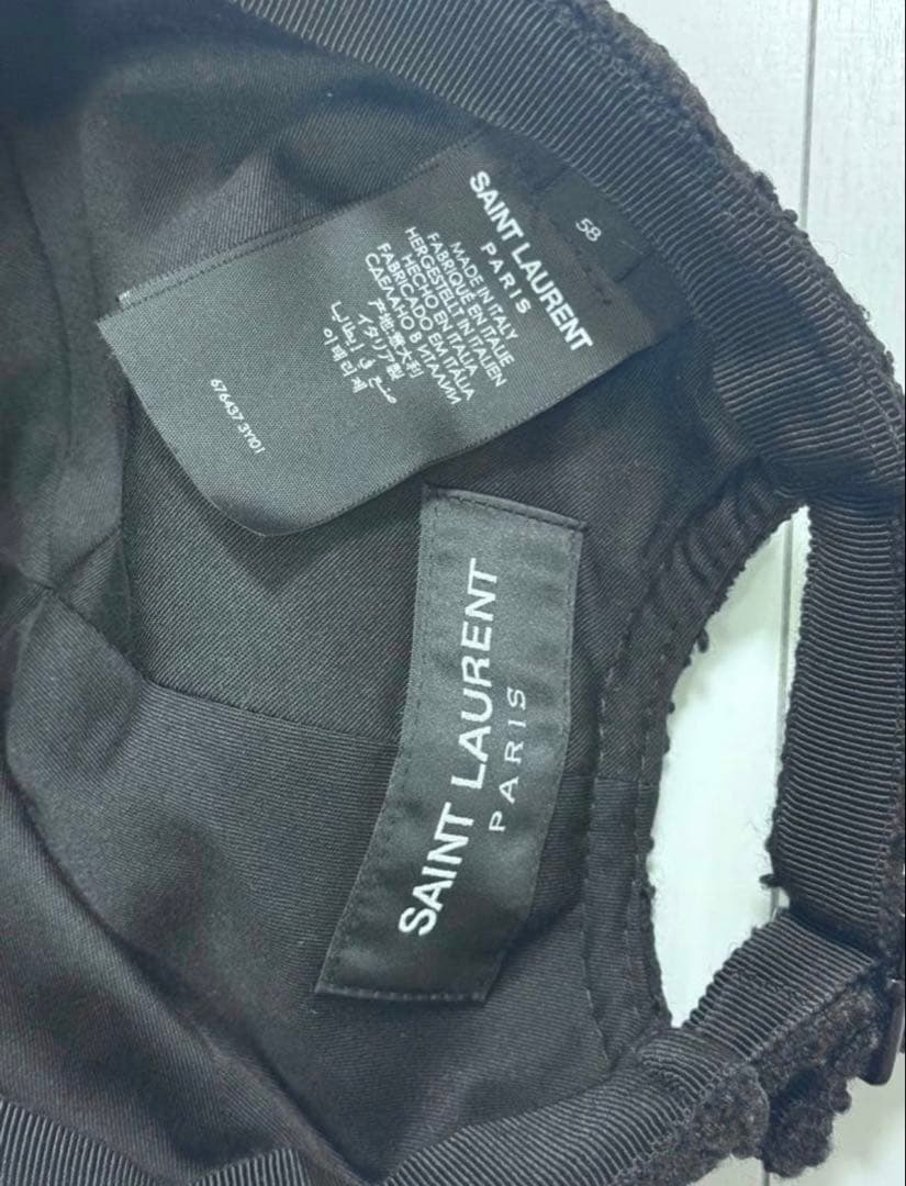 SAINT LAURENT SLロゴ ツイードベースボールキャップ