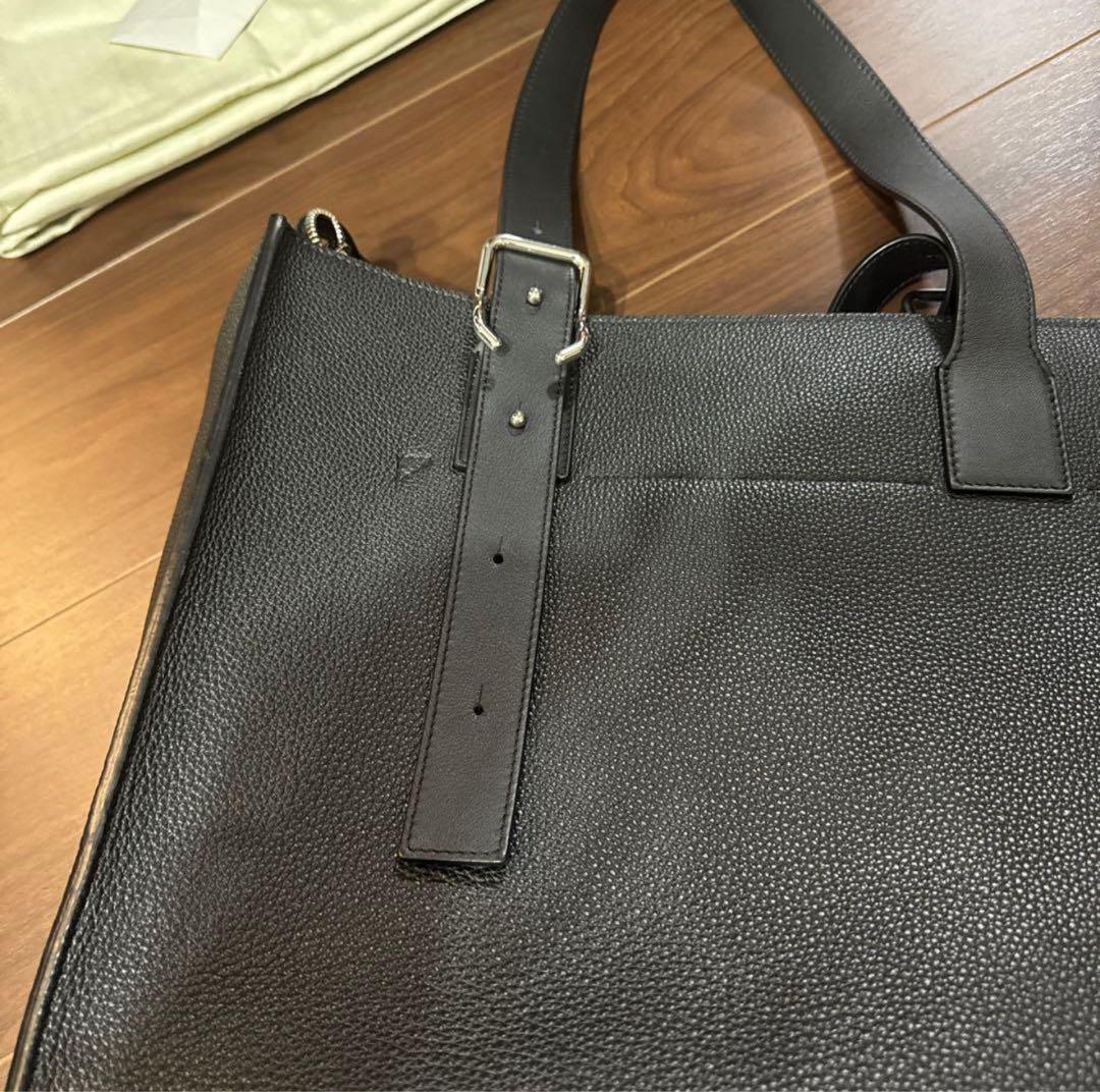 【美品】ロエベ　バックルジッパートート 黒 バッグチャーム付