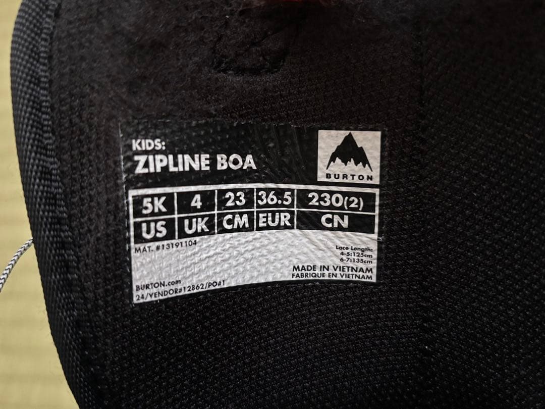 Burton Zipline BOA 子ども用スノーボードブーツ 23cm