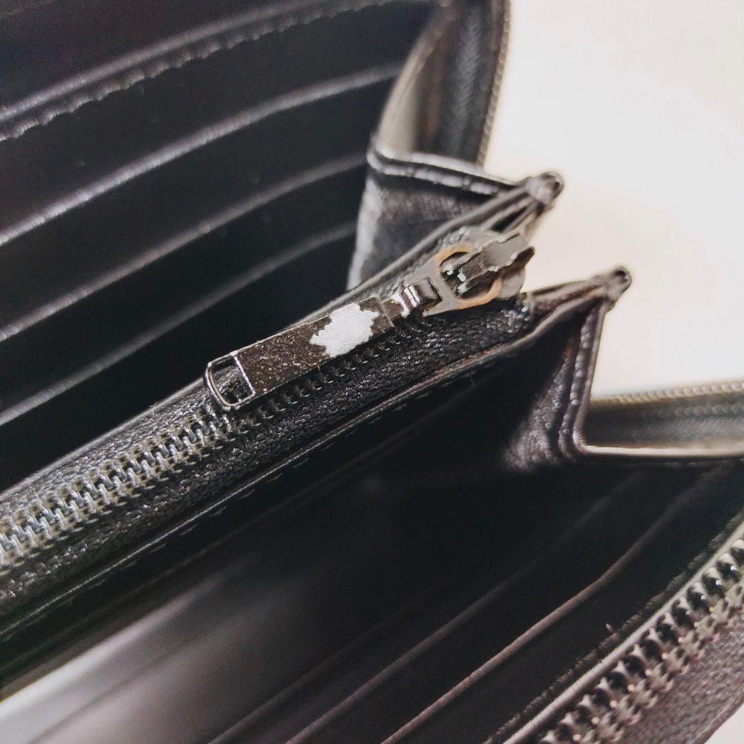 美品 ダンヒル レザー ラウンドファスナー オーガナイザー 財布 ブラック