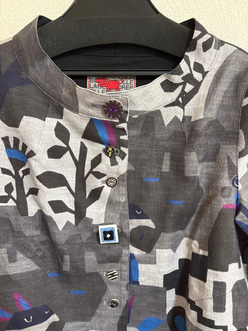 アルベロベロ幾何学模様 グレー ジャケット