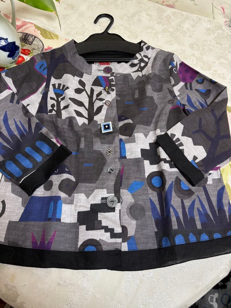 アルベロベロ幾何学模様 グレー ジャケット