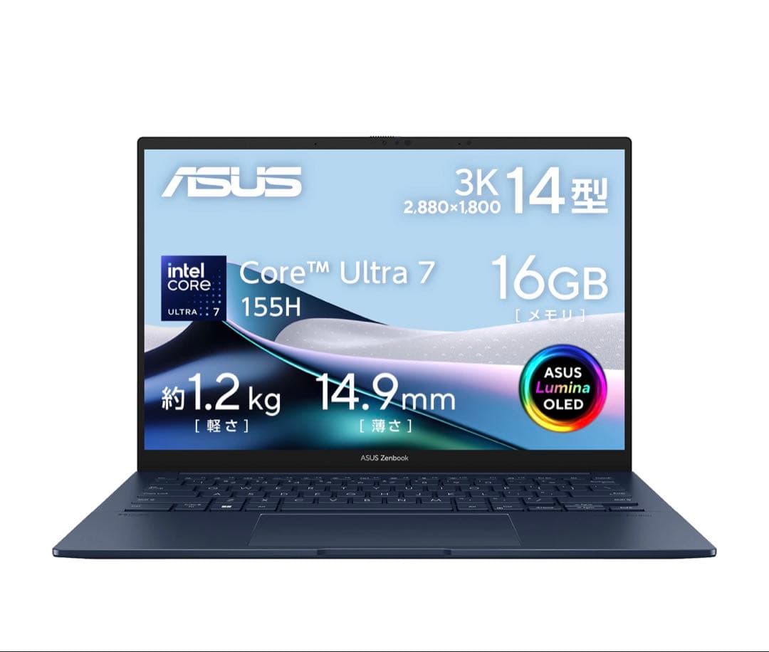 その他ノートPC本体 ASUS zenbook 14 OLED ux3405ma-u7161w