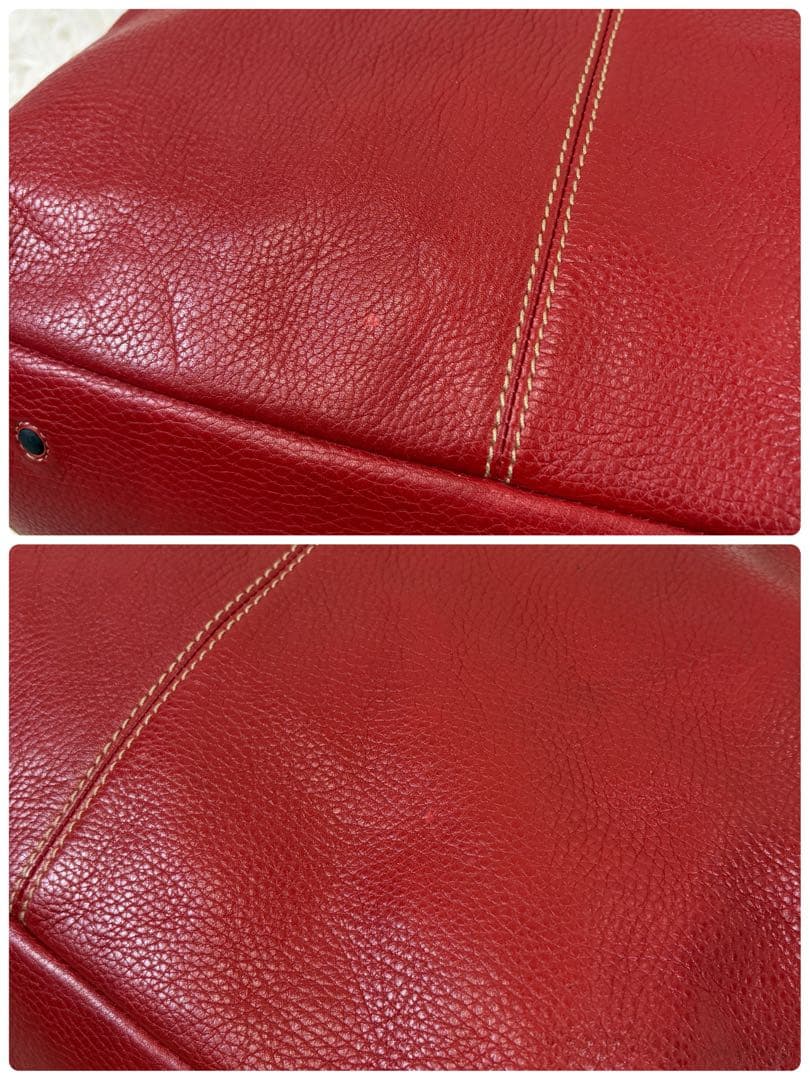 【美品】ダニエルアンドボブ パネルイントートバッグ シボ革 大容量 イタリア製赤