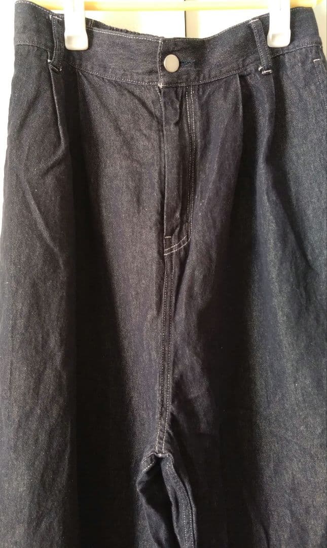 ネルすけ★yuni ユニ コットンリネン　デニムテーパードパンツ