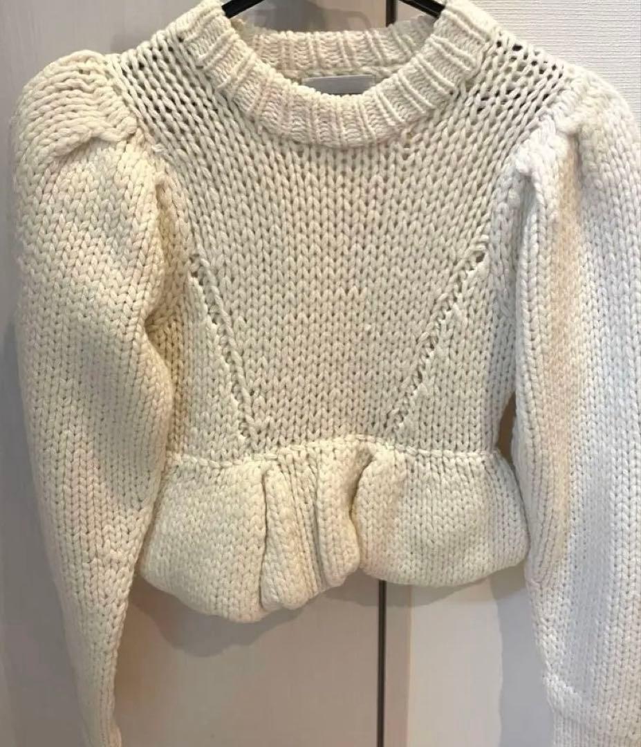 トップス CLANE PEPLUM HAND KNIT TOPS 1