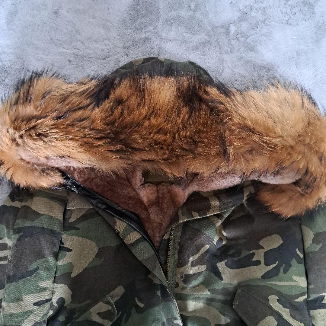 mr&mrs italy 総裏ボア カモフラ ミリタリーモッズコート フード