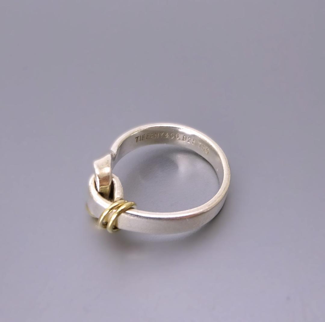 本物 美品 ■ティファニー■ 指輪 リング フック＆アイリング K18 925