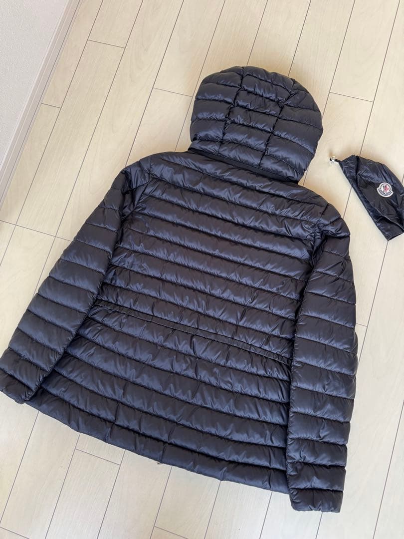 モンクレール ライエRaieショートダウンジャケットブラックサイズ2 巾着袋付き