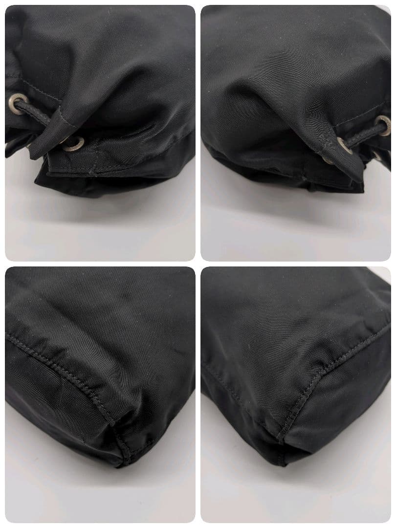 【美品・希少モデル】プラダ☆ポーチ 三角プレート ナイロン テスート 巾着 黒